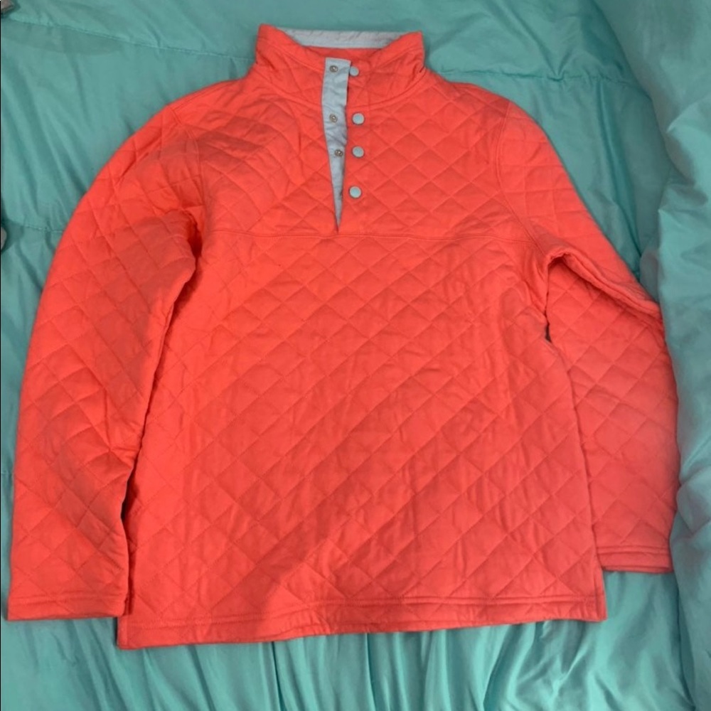 Lauren James Coral quilted pullover